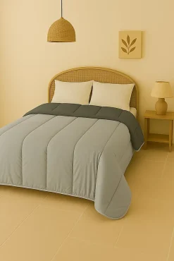 Mortreux Couette Tempérée Gris Foncé/gris Clair - 1 ou 2 Personnes 200 x 200 - 20726* Couette