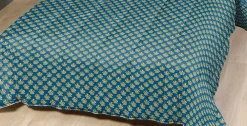 Couette tempérée imprimée D-tox / uni bleu - 2 personnes 220 x 240 ->Mortreux
