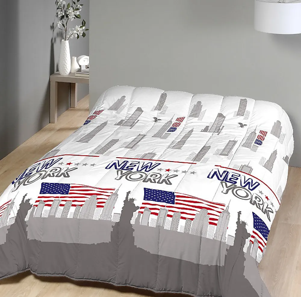 Mortreux Couette Tempérée Imprimée New York - 1 Personne 140 x 200 - 12965-20* Couette