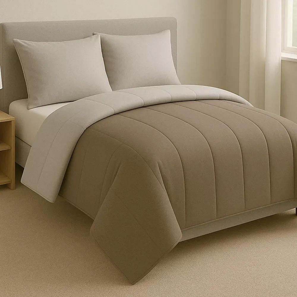 Mortreux Couette tempérée Taupe / Gris perle - 2 personnes 220 x 240 - 12977-10* Couette