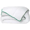 Couette tempérée traitement anti-acariens naturel de DREAMEA en microfibre - 220 x 240 cm - 300 gr/ m² - Biais vert - AZYLIA II>Vente-unique Discount