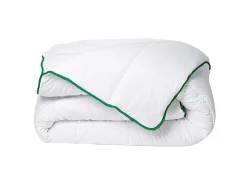 Couette tempérée traitement anti-acariens naturel de DREAMEA en microfibre - 220 x 240 cm - 300 gr/ m² - Biais vert - AZYLIA II>Vente-unique Discount
