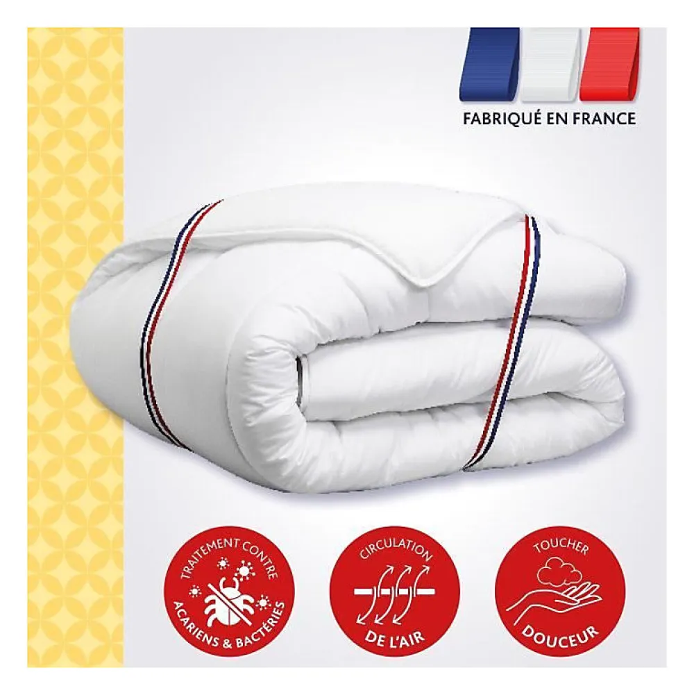 Couette Victoria 220x240 cm - - temperée - garnissage 100% Polyester - 2 personnes - blanc>Dodo New