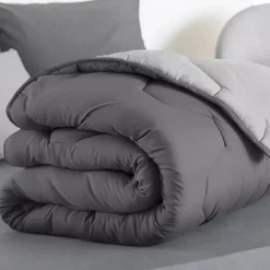Couette 200x200 CM ABBY bicolore gris clair et gris 300 gr><noscript><img width=
