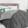Couette 140x200 CM ABBY bicolore gris clair et gris 300 gr>IDMarket Best