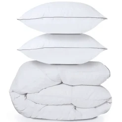 Couette 220x240 CM AELA en plume d'oie anti acarien 500 gr + 2 oreillers>IDMarket
