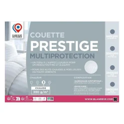 Blanreve Couette 240x260 cm PRESTIGE Multiprotection - 100% Polyester - 2 Personnes - Satin rayé* Couette