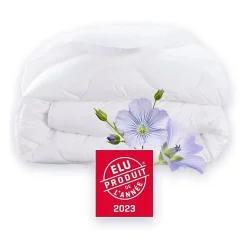 Couette 220x240 cm CHAMPS DE LIN - Chaude - 450G/m² - Couette 2 personnes -Douce et Chaude -Anti-acariens Antibactériens>Dodo Online