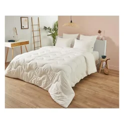 Couette 140x200 cm CHAMPS DE LIN - Chaude - 450G/m² - Couette 1 personne -Douce et Chaude -Anti-acariens Antibactériens -><noscript><img width=