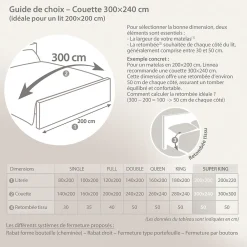 Couette 300x240 cm hiver ISLAND garnissage naturel duvet de canard 400g/m2><noscript><img width=