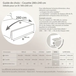 Couette 280x240 cm été FINLANDE garnissage naturel duvet de canard 180g/m2><noscript><img width=