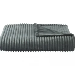 Couverture 100% polyester 240x300 cm microvelours DOLCE vert argile>Linnea Outlet