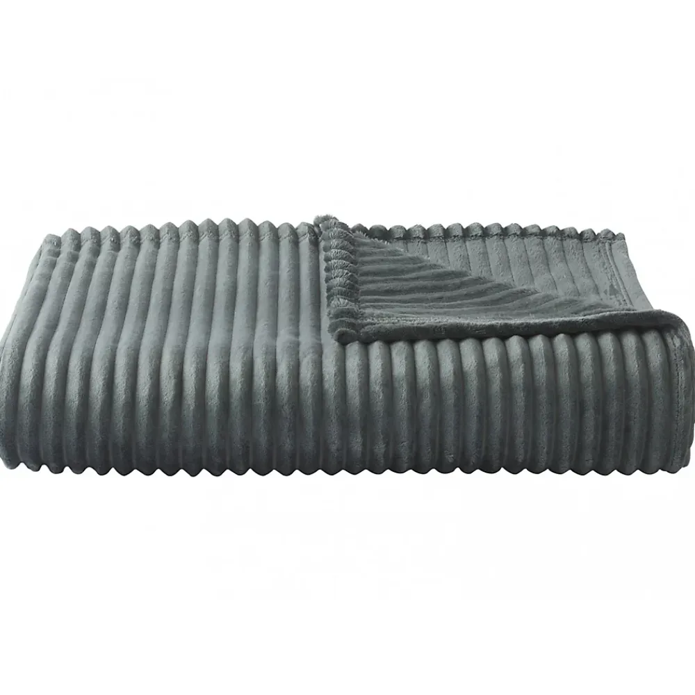 Linnea Couverture 100% polyester 220x240 cm microvelours DOLCE vert argile* Couverture
