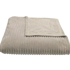 Couverture 100% polyester 240x260 cm microvelours DOLCE beige ivoire>Linnea Outlet