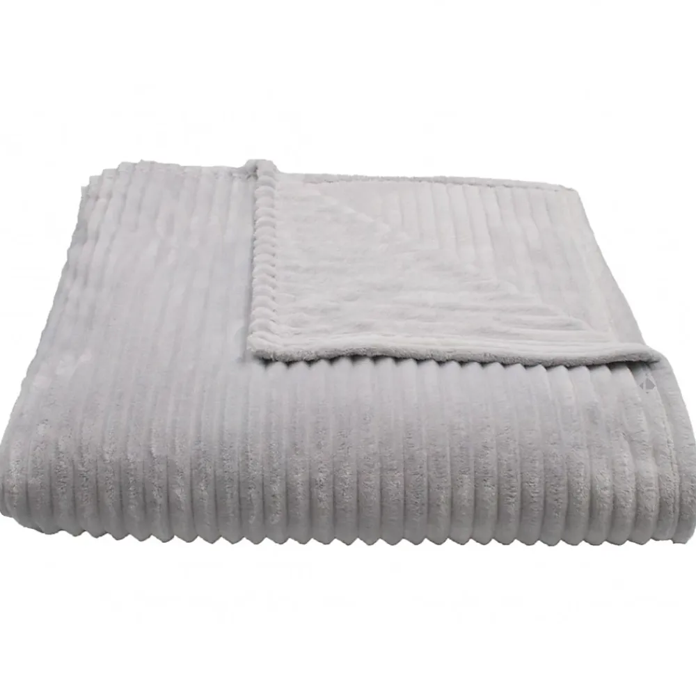 Linnea Couverture 100% polyester 240x260 cm microvelours DOLCE gris perle* Couverture