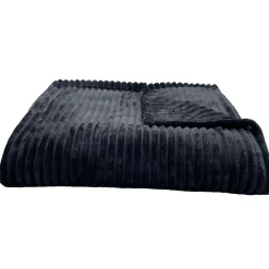 Couverture 100% polyester 220x240 cm microvelours DOLCE gris acier>Linnea Online