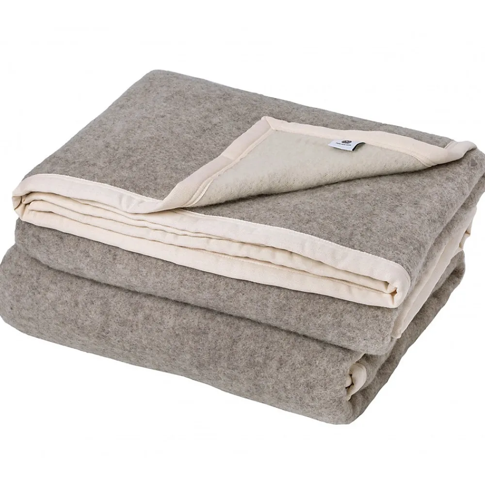 Couverture 100% pur laine vierge 180x240 cm PASTORALE blanchie>Linnea Hot