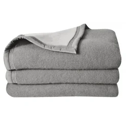 Couverture 100% Pure Laine Vierge Double face "Volta" 500 gr/m² - Volta Anthracite Souris - 240 x 300 cm>Toison d'Or New
