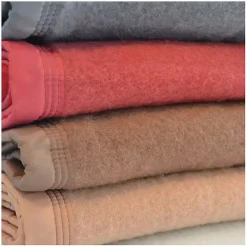 Couverture 100% Pure Laine Vierge Double face 