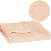 Springos Couverture - - Plaid doux 200x220 cm - Polyester 100% - Zigzag - Vieux rose* Couverture