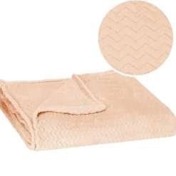 Springos Couverture - - Plaid doux 200x220 cm - Polyester 100% - Zigzag - Vieux rose* Couverture