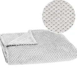 Couverture - - 150x200 cm - Polyester 100% - Gris clair - Douce et chaude>Springos Clearance