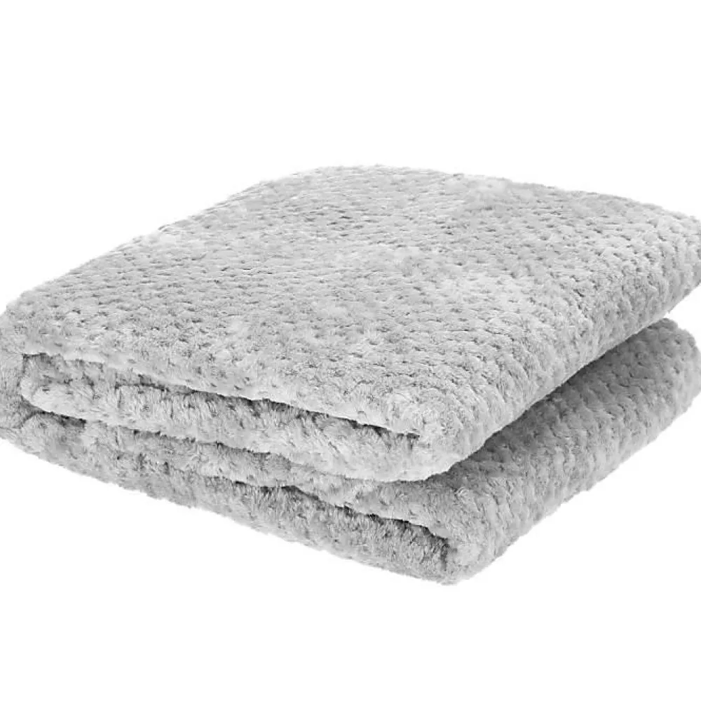 Couverture - - 150x200 cm - Polyester 100% - Gris clair - Douce et chaude>Springos Clearance