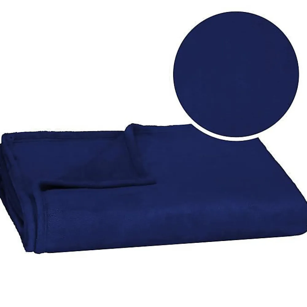 Couverture - - 200x220 cm - Bleu royal - 100% polyester - Douce et chaude>Springos Outlet