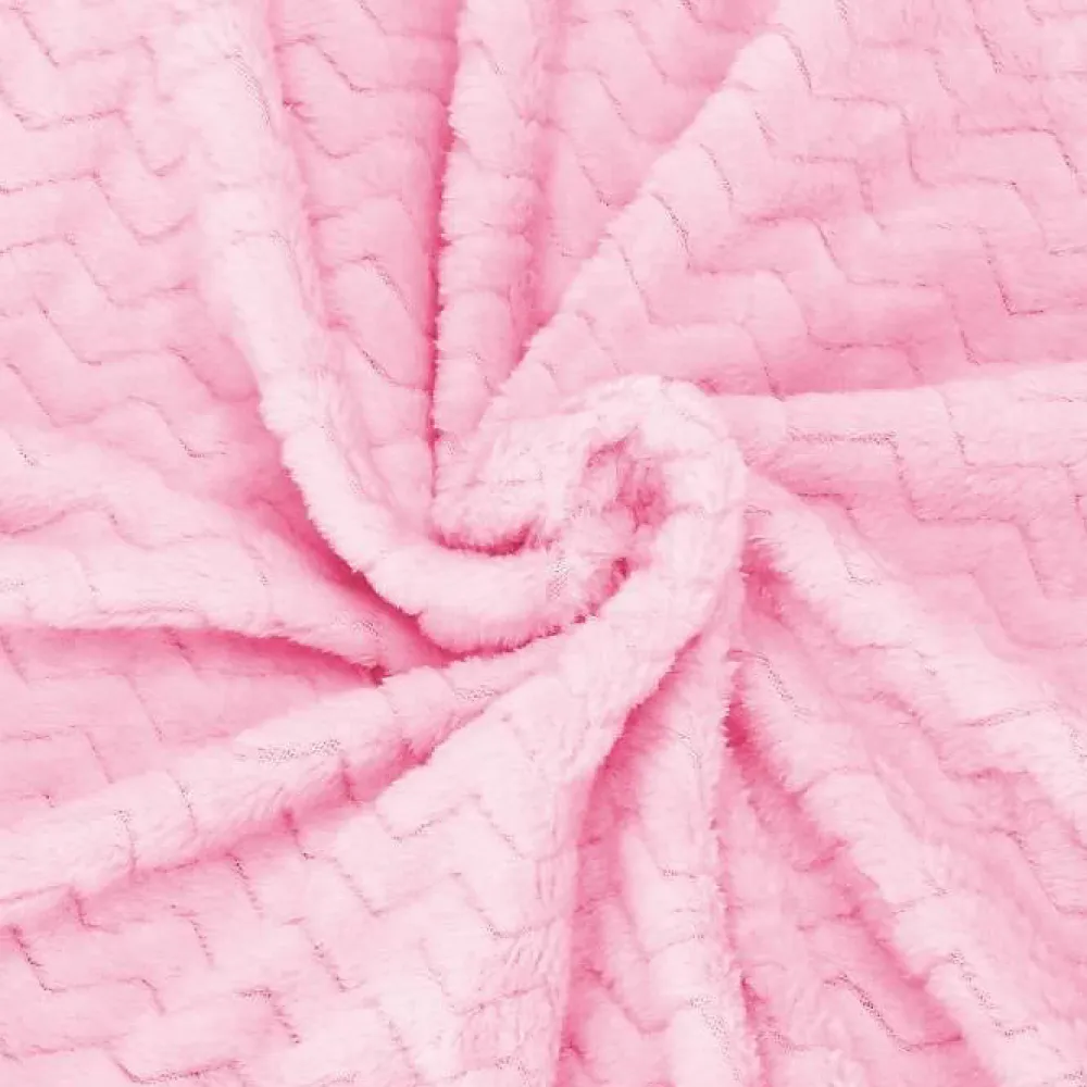 Couverture - - Zigzag - 70 x 160 cm - Polyester - Rose bébé>Springos Sale