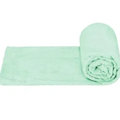 Couverture - - Zigzag - 130 x 180 cm - Polyester - Vert pastel><noscript><img width=