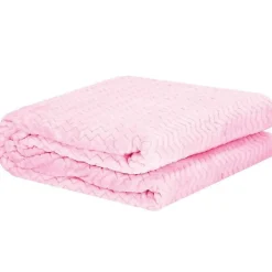 Springos Couverture - - Zigzag - 130 x 180 cm - Polyester - Rose bébé* Couverture
