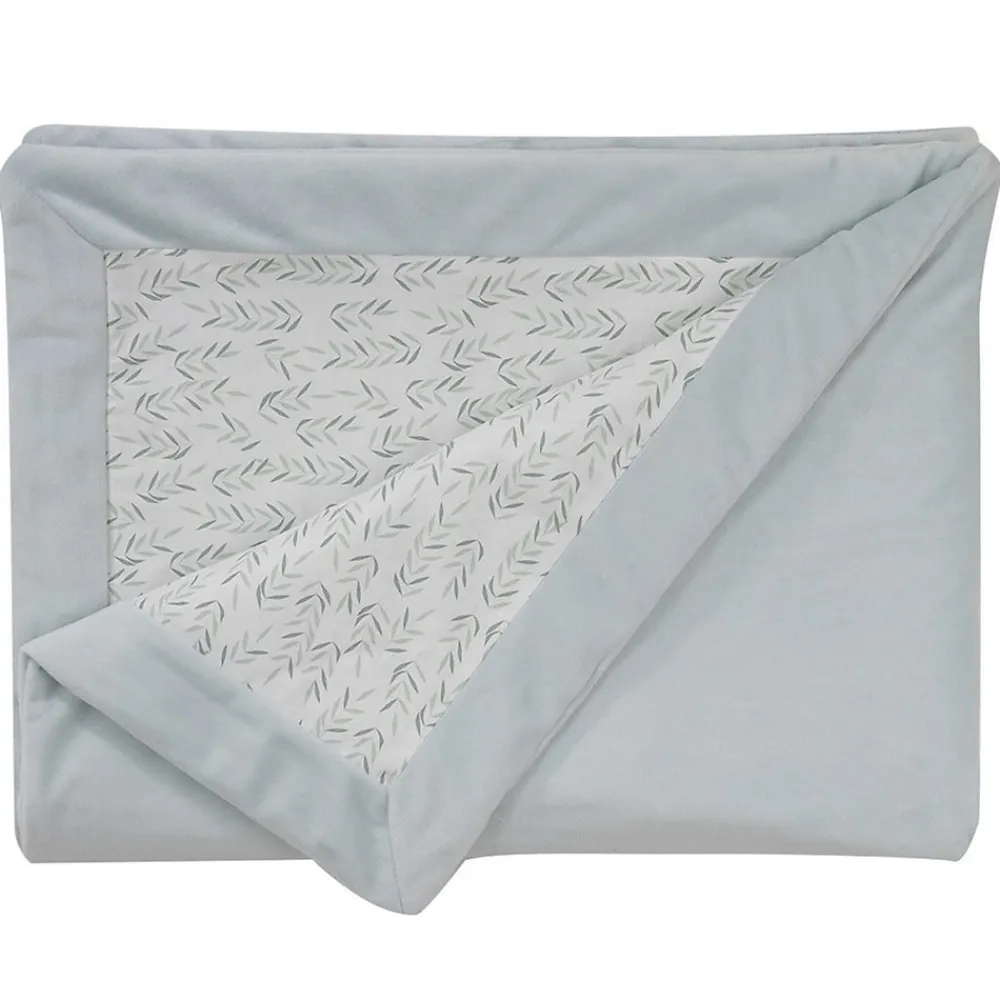 Couverture double face esprit nature (75x100 cm - Sauge)>