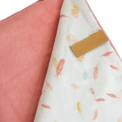 Couverture double face petites plumes (75x100 cm - Rose Blush)>Domiva New