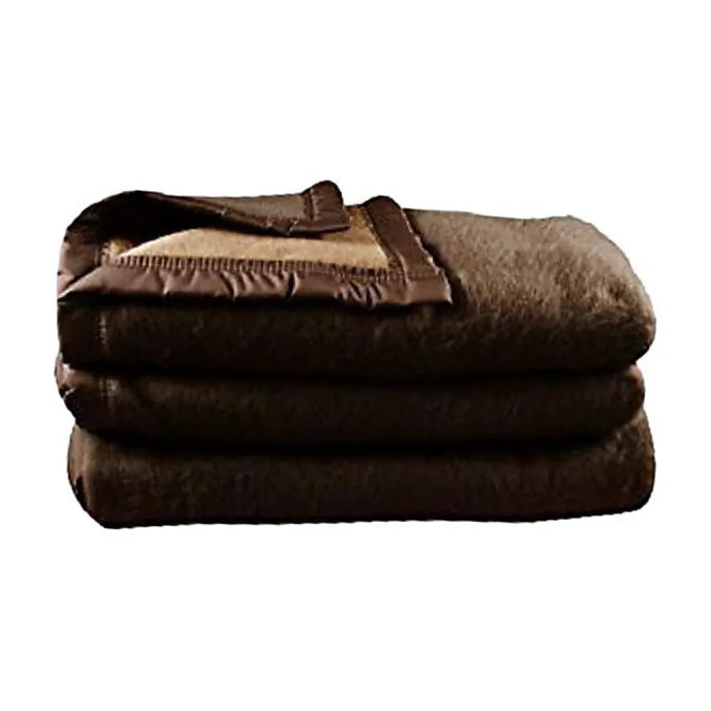Toison d'Or Couverture en Courtelle "Sarenne" - Sarenne Havane Crème - 180 x 240 cm* Couverture