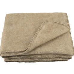 Couverture en laine mélangée 240x260 cm OSLOO beige lin>Linnea Discount
