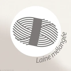 Couverture en laine mélangée 240x260 cm OSLOO beige lin><noscript><img width=