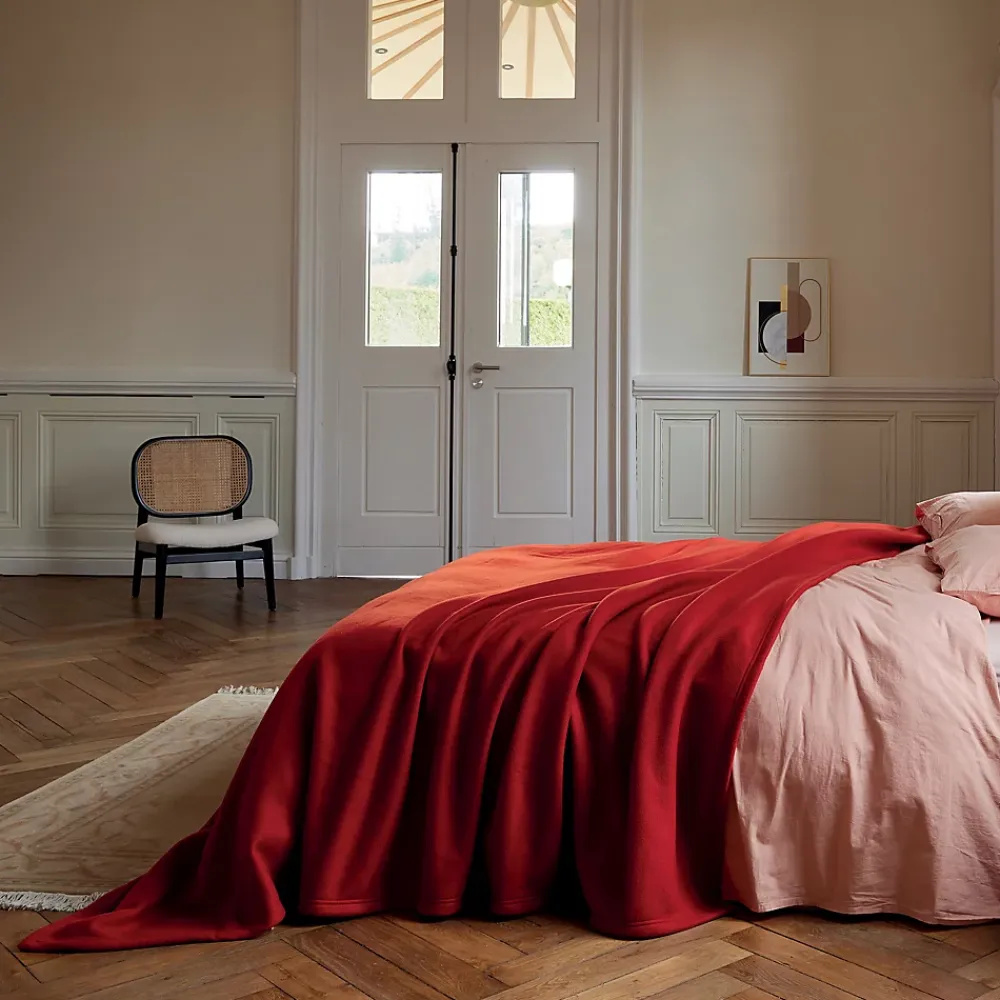 Toison d'Or Couverture en polaire confort (220x240 cm - Terracotta)* Couverture