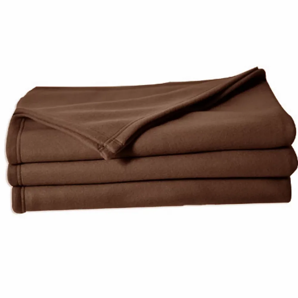 Couverture en polaire unie (240x260 cm - Marron chocolat)* Couverture