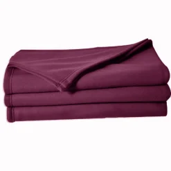 Couverture en polaire unie (240x260 cm - Prune)* Couverture