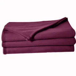 Couverture en polaire unie (180x220 cm - Prune)> Online