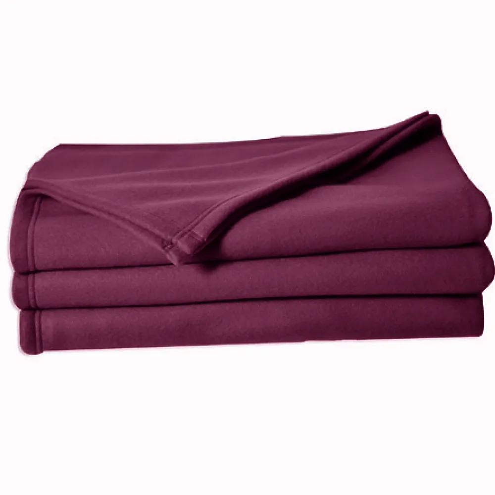 Couverture en polaire unie (220x240 cm - Prune)* Couverture