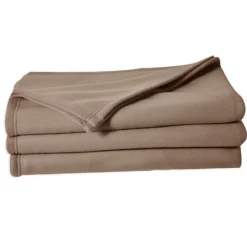 Poyet Motte Couverture en polaire unie (220x240 cm - Taupe)* Couverture