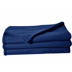 Couverture en polaire unie (180x220 cm - Bleu Marine)* Couverture