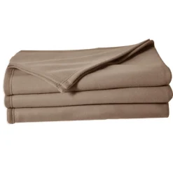 Couverture en polaire unie (180x220 cm - Taupe)>Poyet Motte New