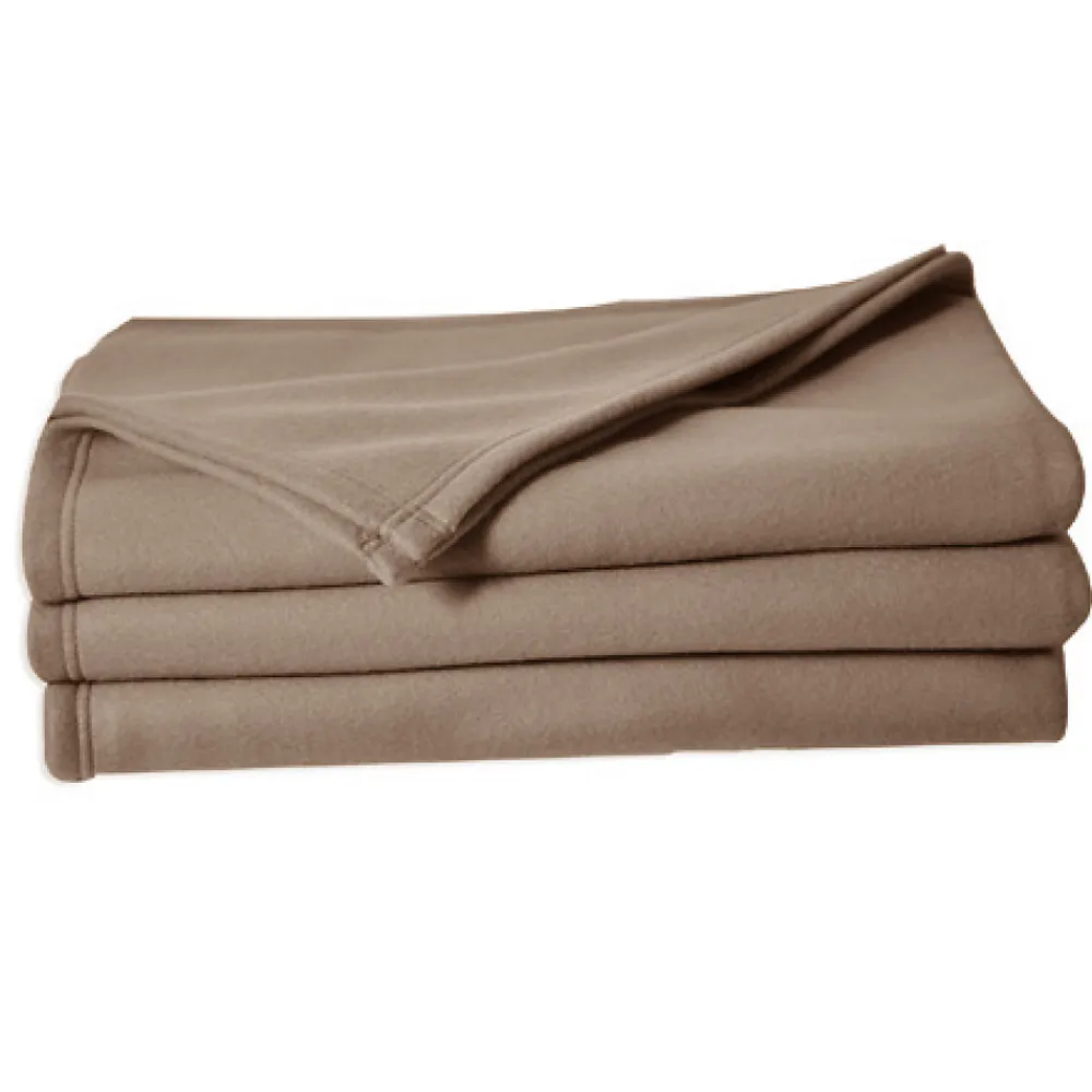 Couverture en polaire unie (180x220 cm - Taupe)>Poyet Motte New