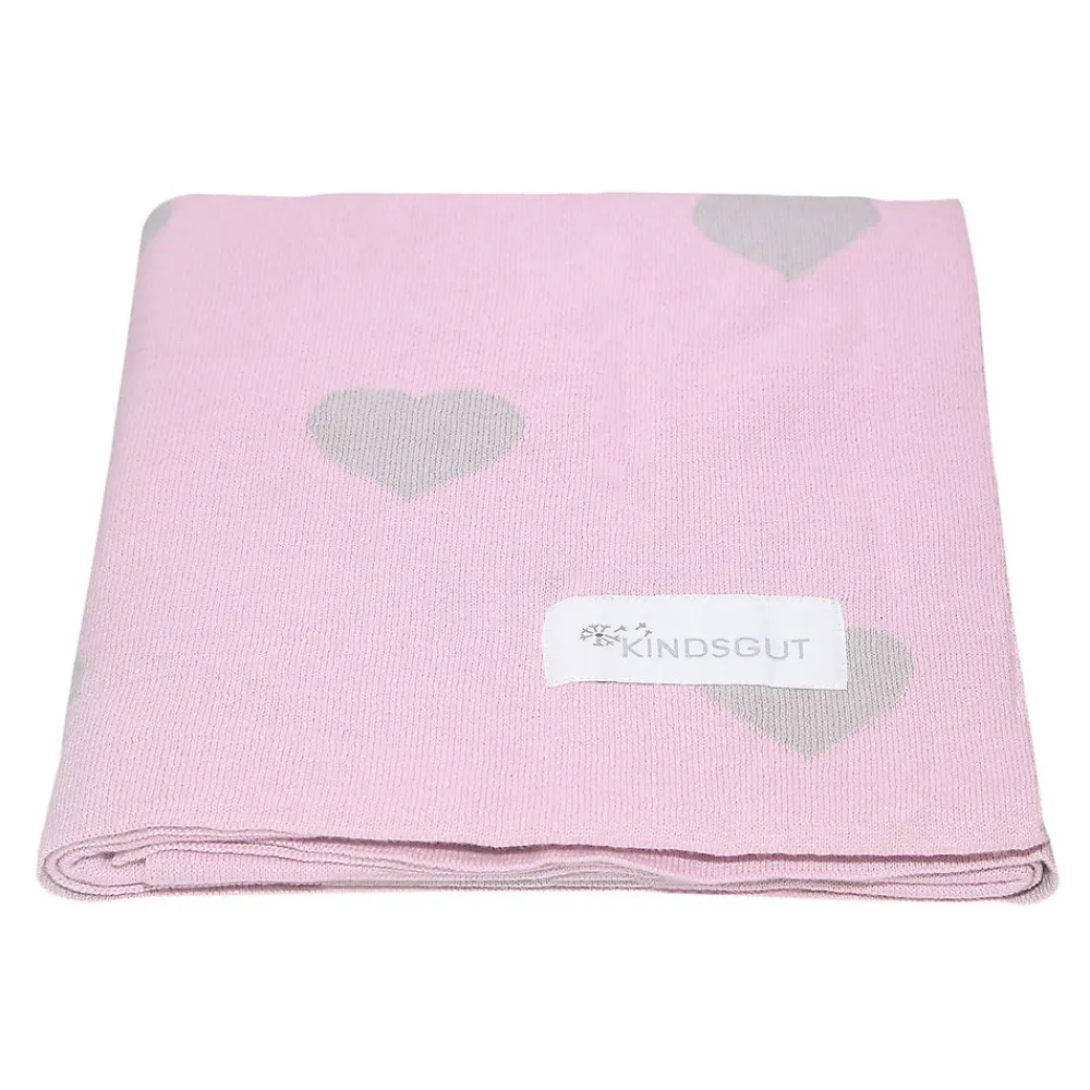 Couverture enfant cœurs 100 x 80 cm>Kindsgut New