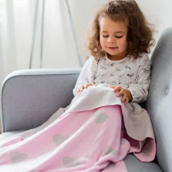 Couverture enfant cœurs 100 x 80 cm>Kindsgut New