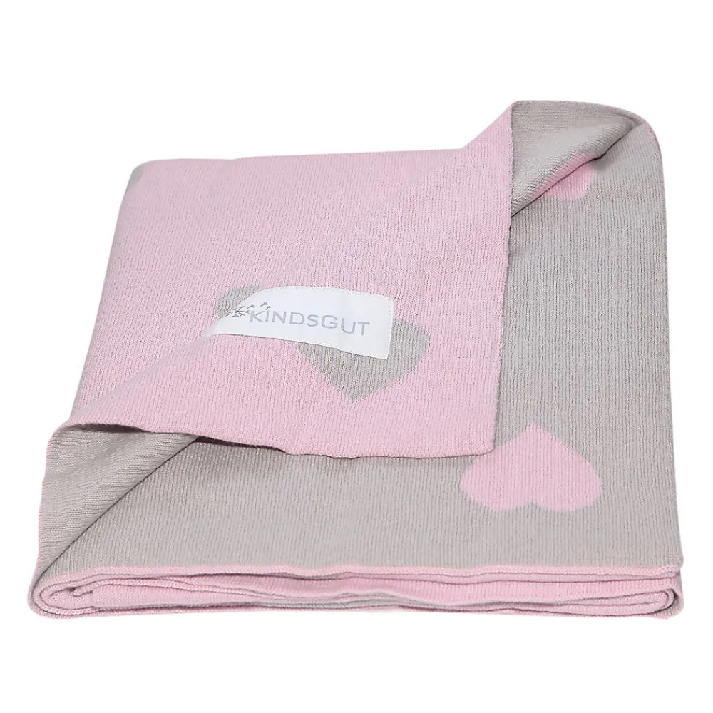 Couverture enfant cœurs 100 x 80 cm>Kindsgut New