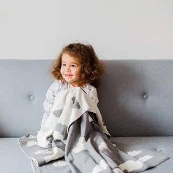 Kindsgut Couverture enfant nuages 100 x 80 cm* Couverture