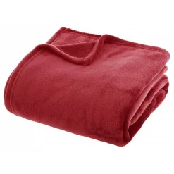 Atmosphera Couverture flanelle 180 x 230 cm - Rouge* Couverture